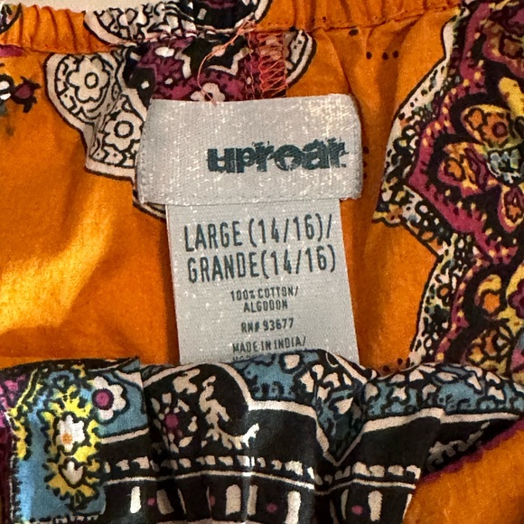 Uproar Lace Inset Colorful Cotton Boho Tank Top Girls Large 14/16 - Picture 4 of 5